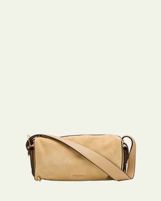 Natasha Zip Suede & Leather Shoulder Bag